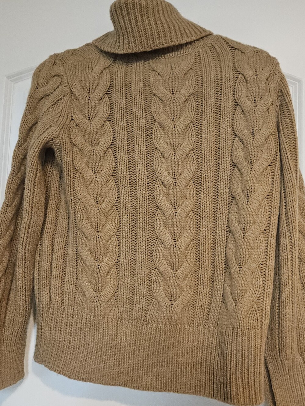 Banana Republic Split Sleeve Fine Merino & Cashmere Turtleneck Sweater in Camel - Picture 5 of 7